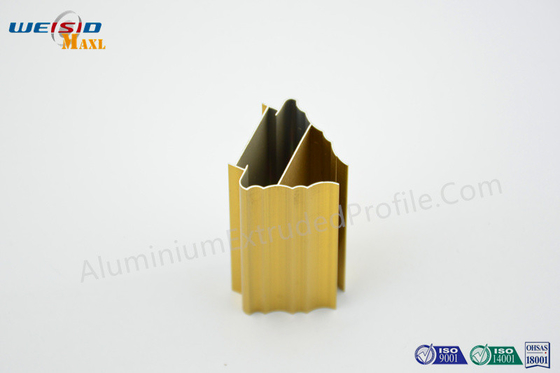 Golden Color Extrusion Aluminum Profiles / Decoration Aluminium Door Frame
