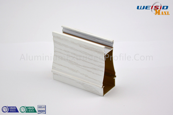 Industrial White Wood Grain Aluminium Profiles For Windows And Doors